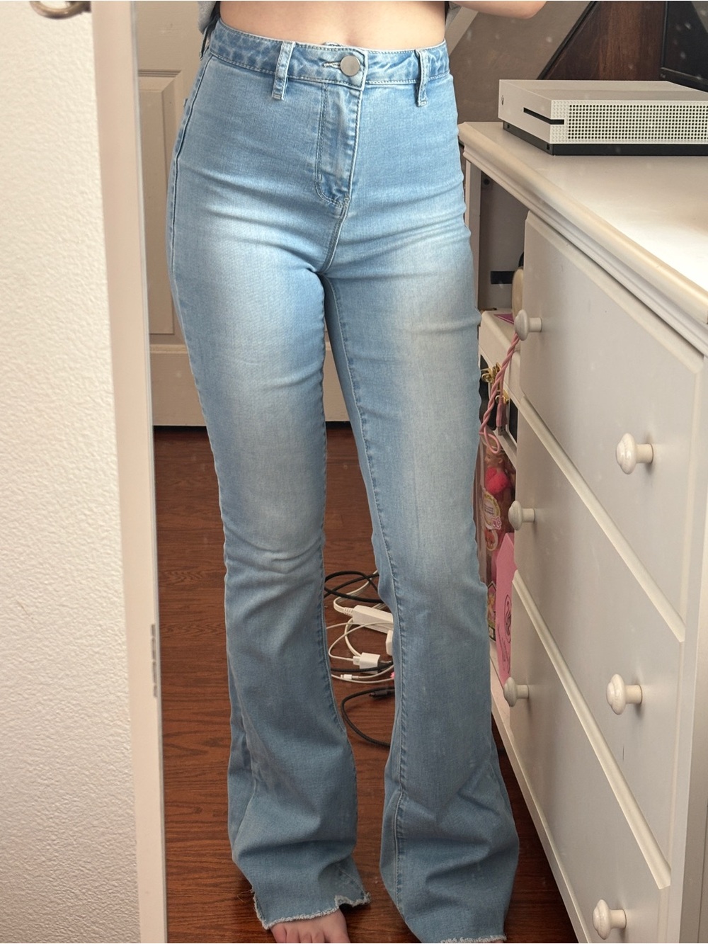 High-Rise Light Blue Flare Jeans